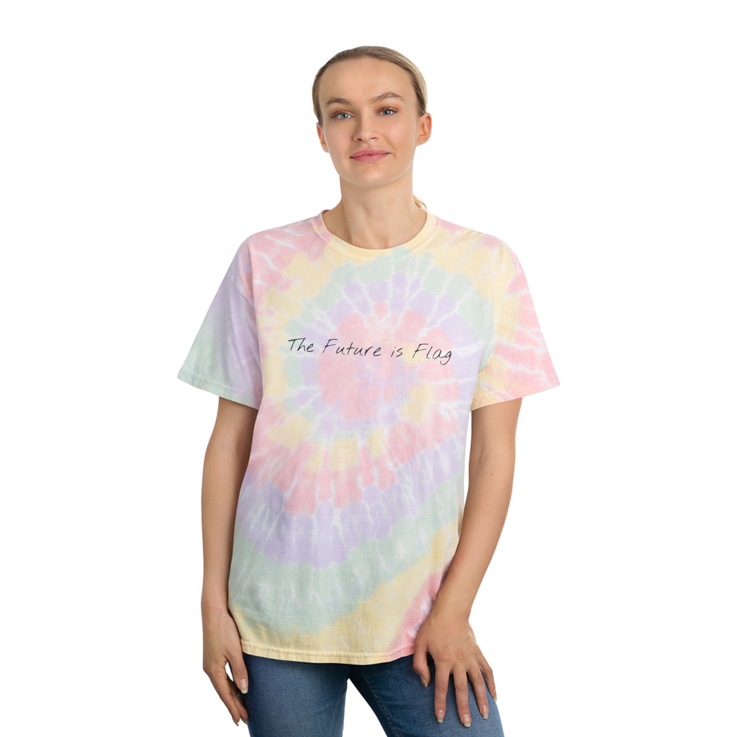 "The Future is Flag" Pastel Tie-Dye Tee - Flag Football Tee