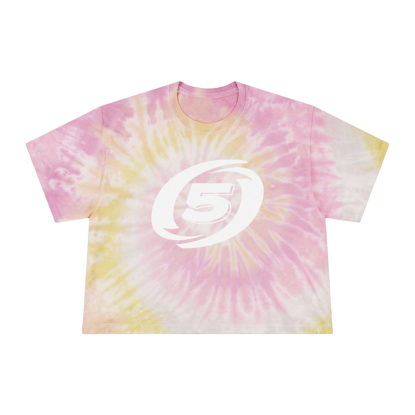 Tie-Dye Crop Tee — Pastel Spiral Graphic