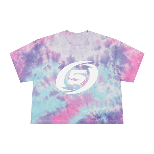 Cat-5 - Don't Get Caught in the Cat-5 Women's Tie-Dye Crop Tee