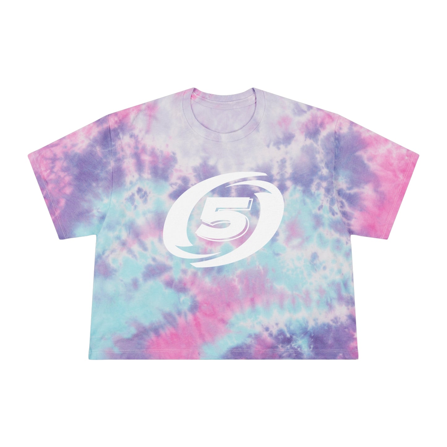 Tie-Dye Crop Tee — Pastel Spiral Graphic