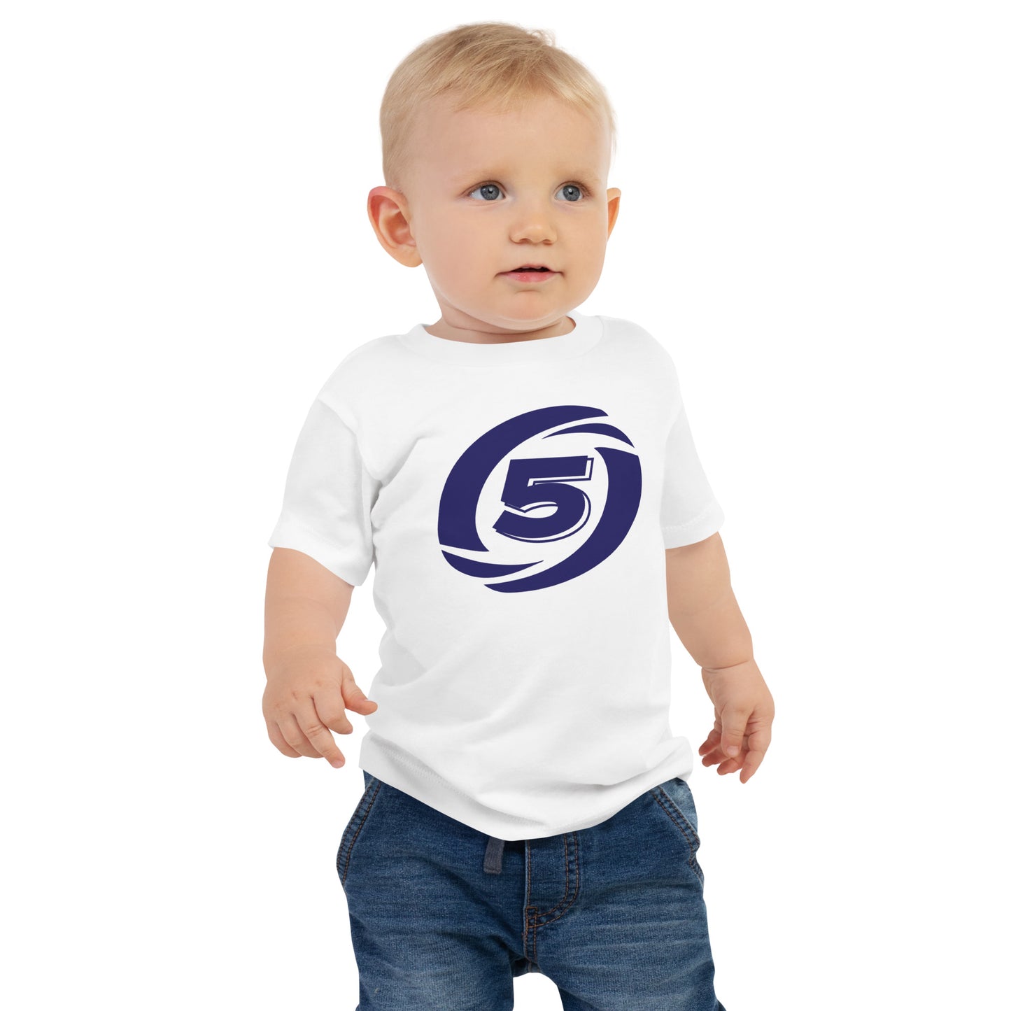 Cat-5 I run the sideline, Mom runs the field | Baby Jersey Short Sleeve Tee