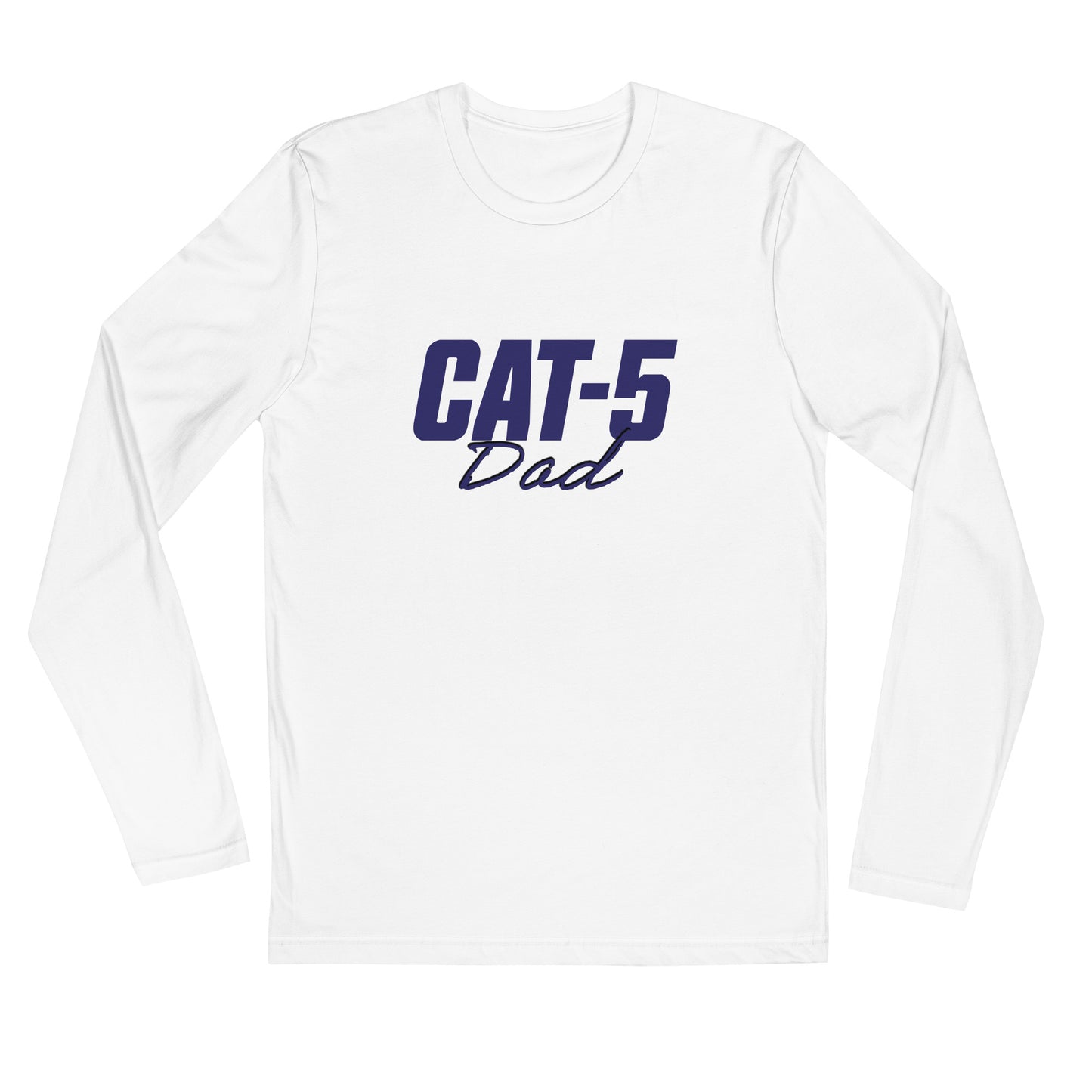 Cat-5 Dad | Long Sleeve Fitted Crew