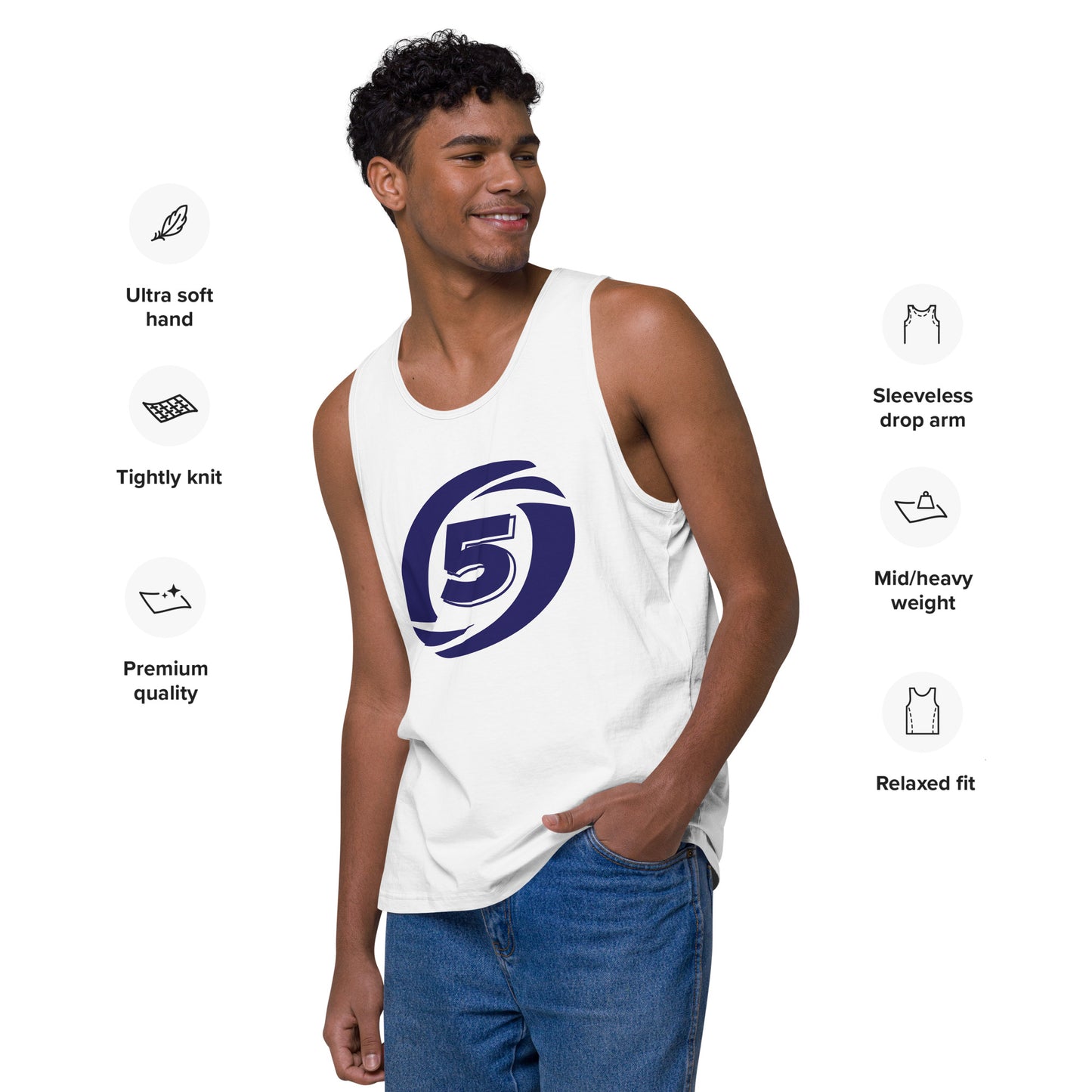 Cat-5 logo Men’s premium tank top