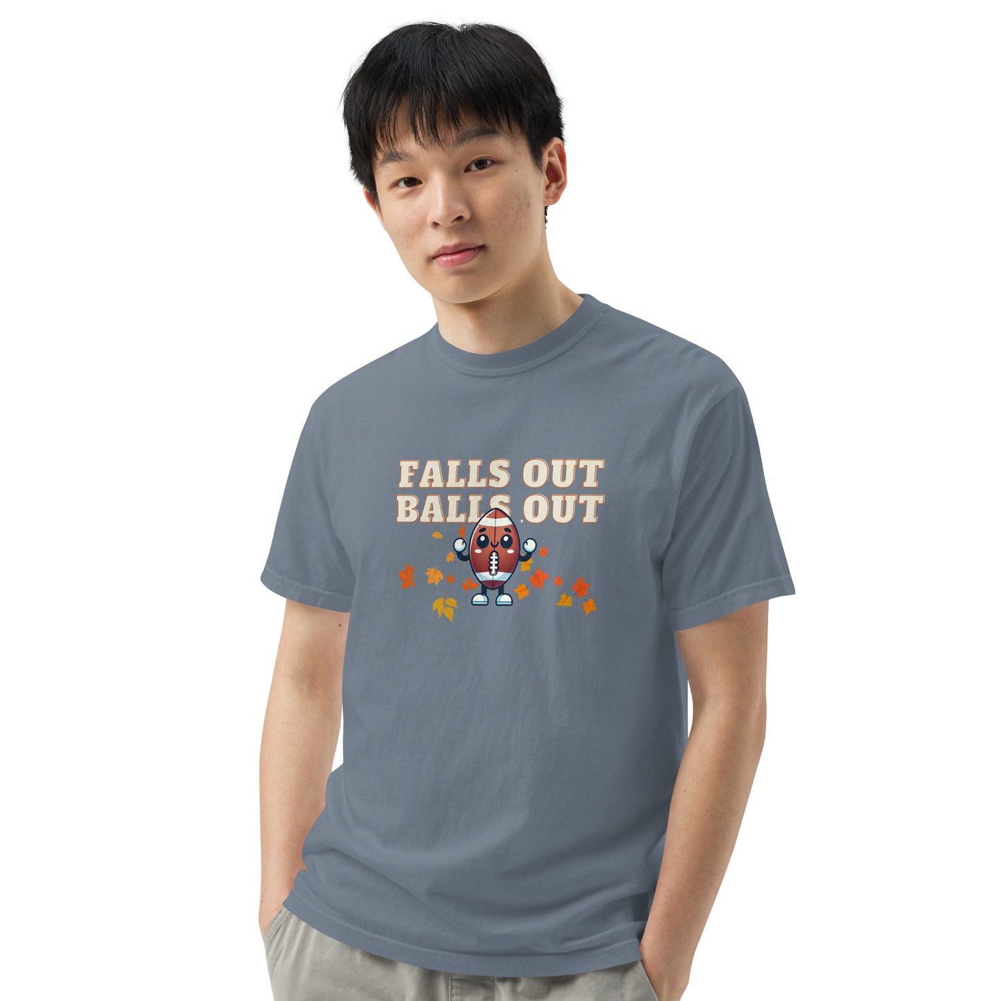 Falls Out, Balls Out | heavyweight t-shirt | Comfort Colors Flag Football Shirt