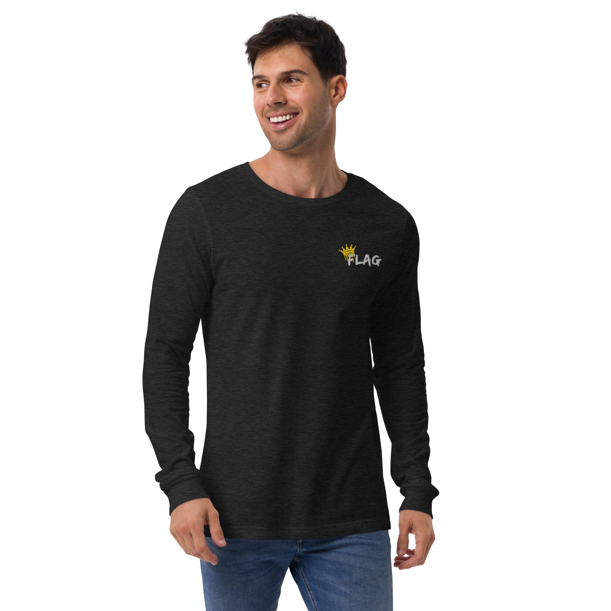 Crowned By The Game | Unisex Long Sleeve Tee Embroidered – Flag