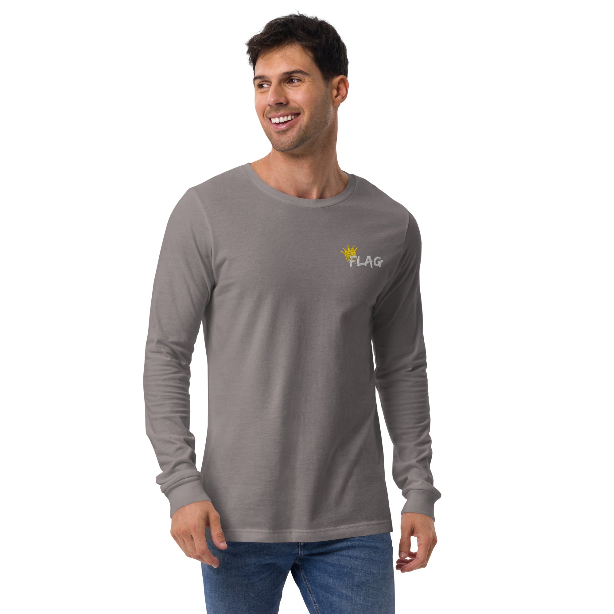 Crowned By The Game | Unisex Long Sleeve Tee Embroidered – Flag