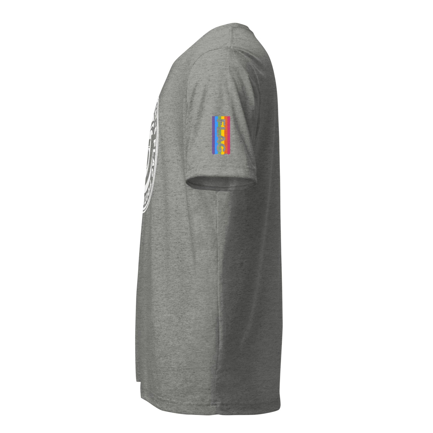 Cat-5 Primary Logo on chest | SFFFL + Pride Flag Logo on short sleeves