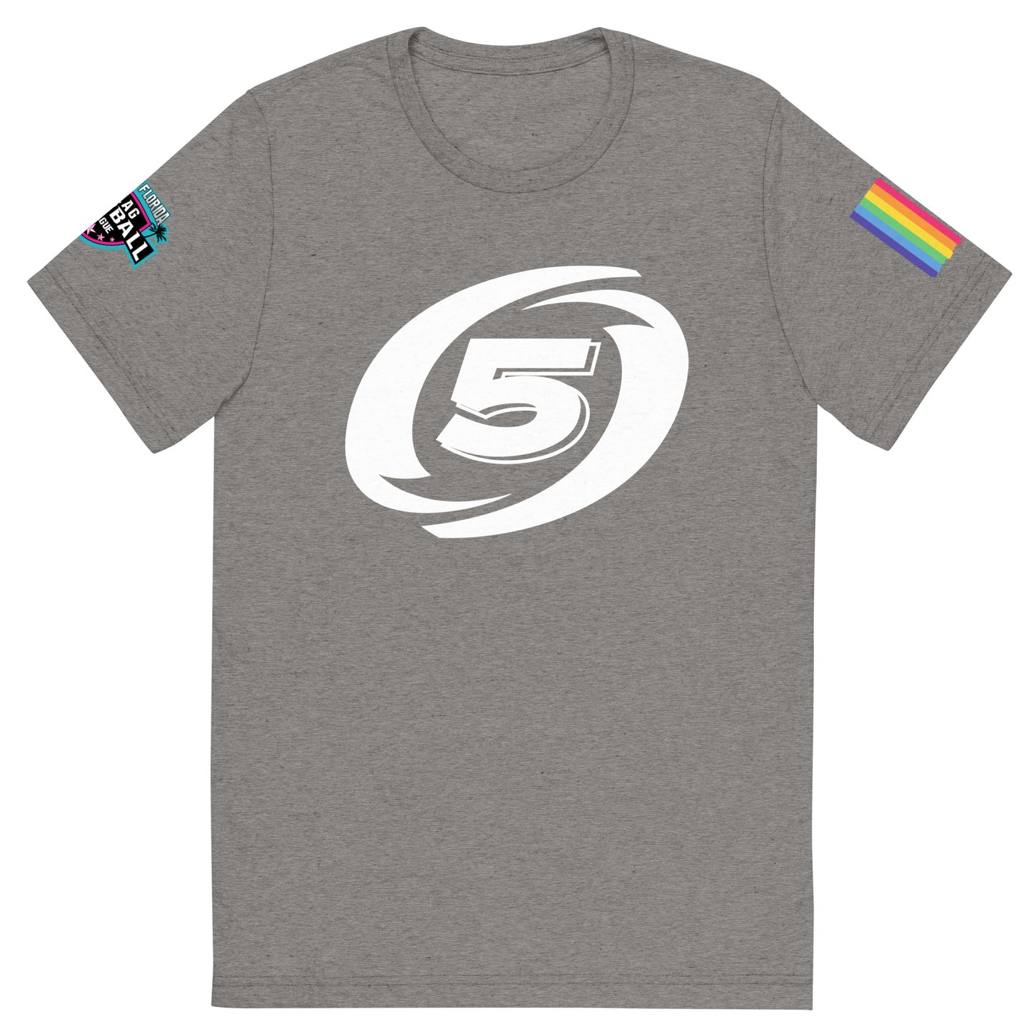 Cat-5  Short sleeve t-shirt | SFFFL logo + Pride Flag on Sleeve