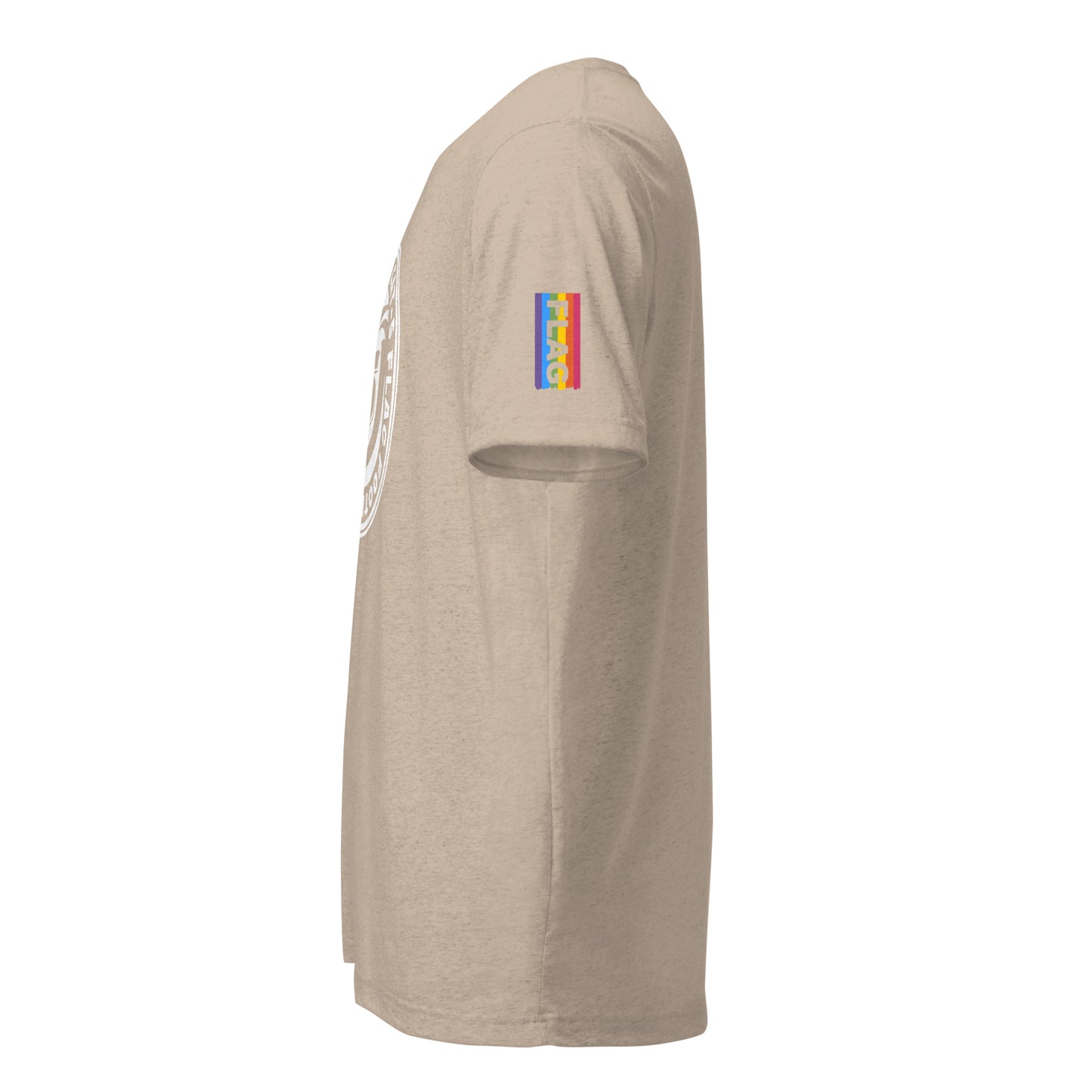 Cat-5 Primary Logo on chest | SFFFL + Pride Flag Logo on short sleeves